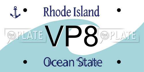 VP8 Rhode Island License Plate
