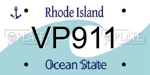 VP911 Rhode Island License Plate