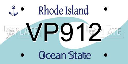 VP912 Rhode Island License Plate