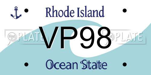VP98 Rhode Island License Plate