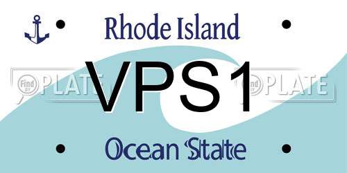 VPS1 Rhode Island License Plate
