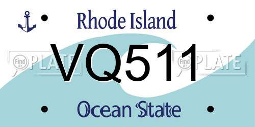 VQ511 Rhode Island License Plate