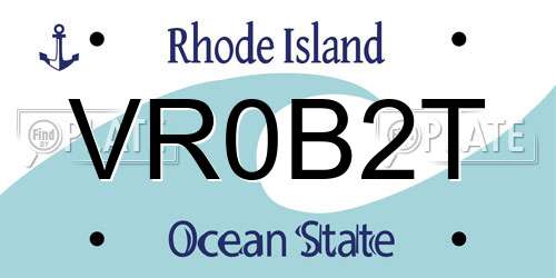 VR0B2T Rhode Island License Plate