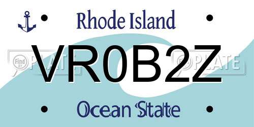 VR0B2Z Rhode Island License Plate