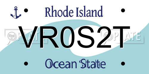VR0S2T Rhode Island License Plate