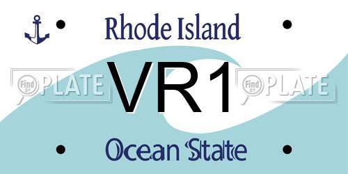 VR1 Rhode Island License Plate