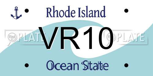 VR10 Rhode Island License Plate