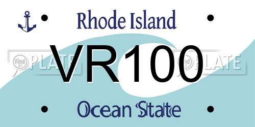 VR100 Rhode Island License Plate