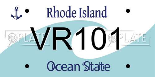 VR101 Rhode Island License Plate