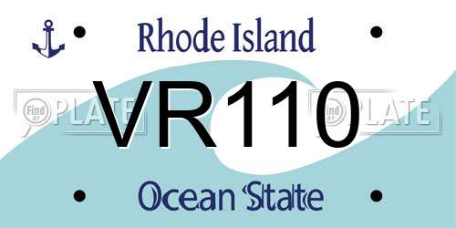 VR110 Rhode Island License Plate