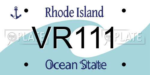 VR111 Rhode Island License Plate