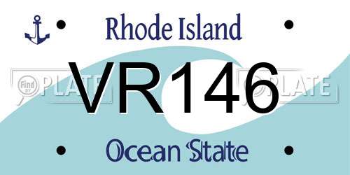VR146 Rhode Island License Plate