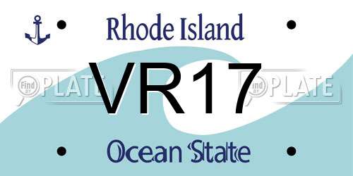 VR17 Rhode Island License Plate
