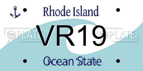 VR19 Rhode Island License Plate