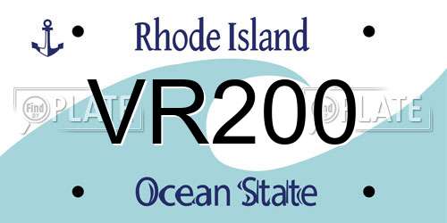 VR200 Rhode Island License Plate