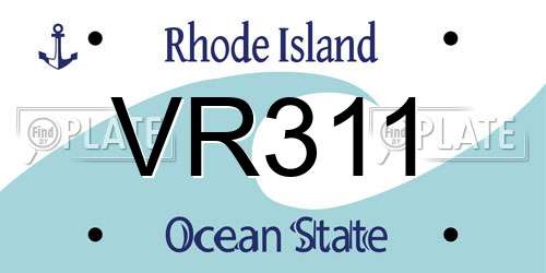 VR311 Rhode Island License Plate