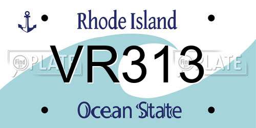 VR313 Rhode Island License Plate