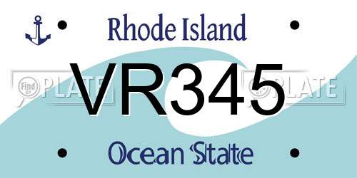 VR345 Rhode Island License Plate