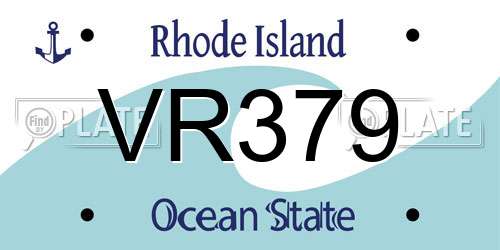 VR379 Rhode Island License Plate