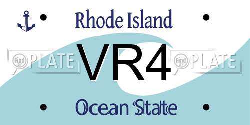 VR4 Rhode Island License Plate