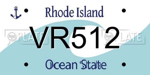 VR512 Rhode Island License Plate
