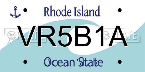 VR5B1A Rhode Island License Plate