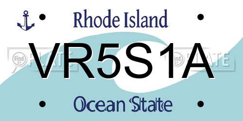 VR5S1A Rhode Island License Plate