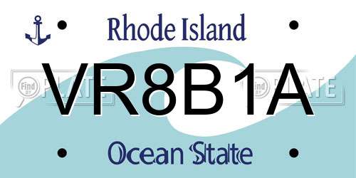 VR8B1A Rhode Island License Plate