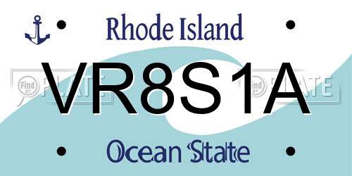 VR8S1A Rhode Island License Plate