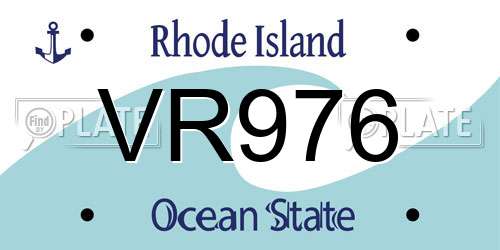 VR976 Rhode Island License Plate