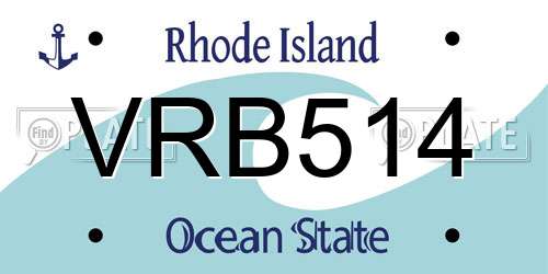 VRB514 Rhode Island License Plate