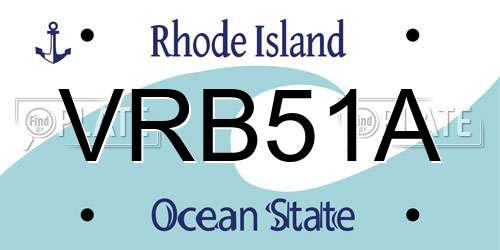 VRB51A Rhode Island License Plate