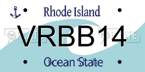 VRBB14 Rhode Island License Plate