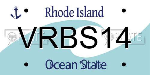 VRBS14 Rhode Island License Plate
