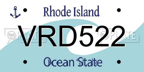 VRD522 Rhode Island License Plate