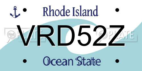 VRD52Z Rhode Island License Plate
