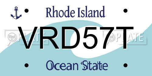 VRD57T Rhode Island License Plate