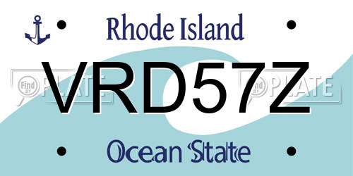 VRD57Z Rhode Island License Plate