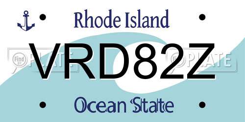 VRD82Z Rhode Island License Plate