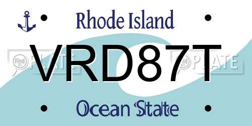 VRD87T Rhode Island License Plate