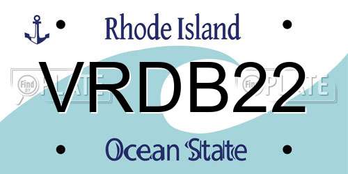 VRDB22 Rhode Island License Plate