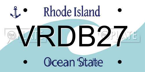 VRDB27 Rhode Island License Plate