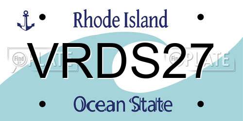 VRDS27 Rhode Island License Plate