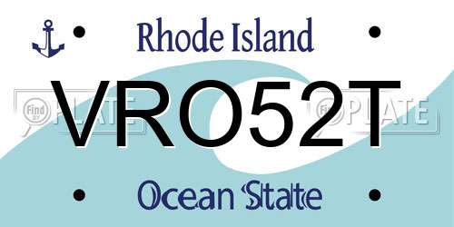 VRO52T Rhode Island License Plate