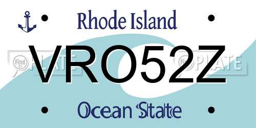 VRO52Z Rhode Island License Plate