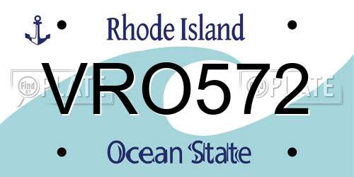 VRO572 Rhode Island License Plate