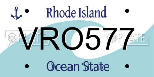 VRO577 Rhode Island License Plate