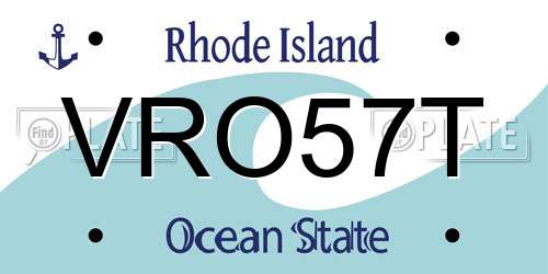 VRO57T Rhode Island License Plate