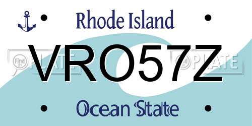 VRO57Z Rhode Island License Plate