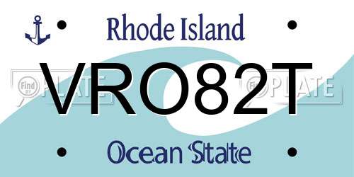 VRO82T Rhode Island License Plate